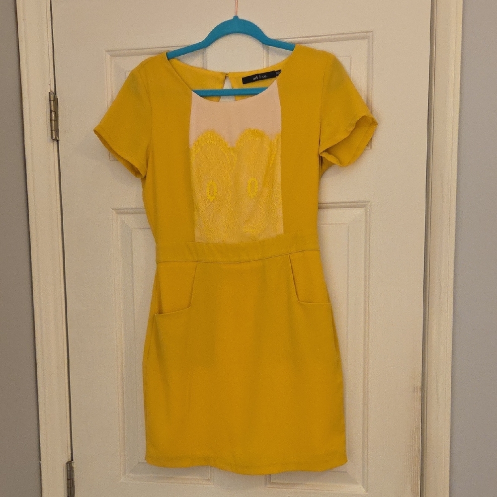 Ark & Co Mustard, Open-Back Dress